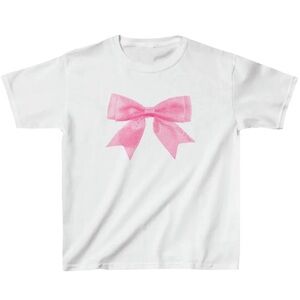 Pink Bow In Print We Trust T Shirt